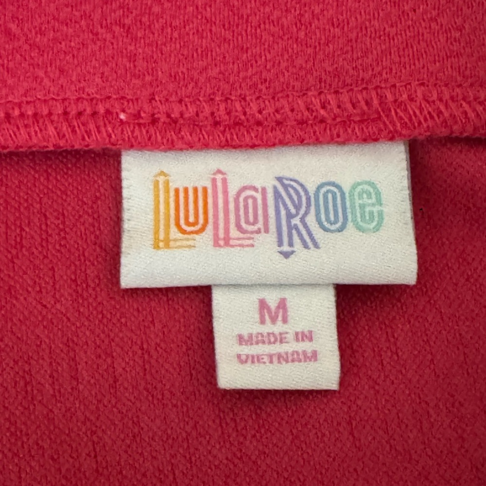 A-155 LuLaRoe Pink & Teal Blue MIDI Skirt Size M - Picture 9 of 9